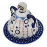 Polish Pottery Cheese Lady 4&quot; Abstract Eruption UNIKAT