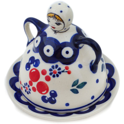 Polish Pottery Cheese Lady 4&quot; Burst Of Berries