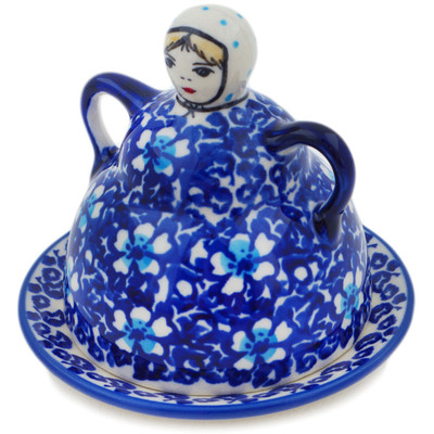 Polish Pottery Cheese Lady 4&quot; Flowers On The Lake