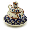 Polish Pottery Cheese Lady 4&quot; Peacock