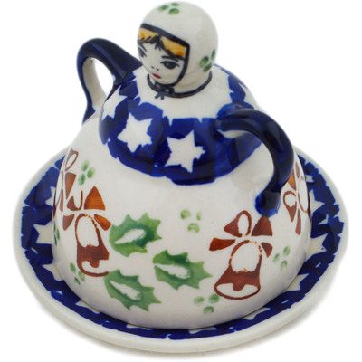 Polish Pottery Cheese Lady 4&quot; Sleigh Bells