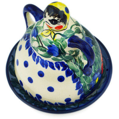 Polish Pottery Cheese Lady 4&quot; Spring Bouquet UNIKAT