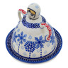 Polish Pottery Cheese Lady 4&quot; Winter Sights UNIKAT