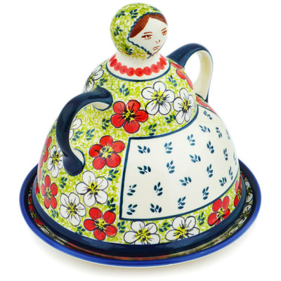 Polish Pottery Cheese Lady 8&quot; Blessed Morning UNIKAT