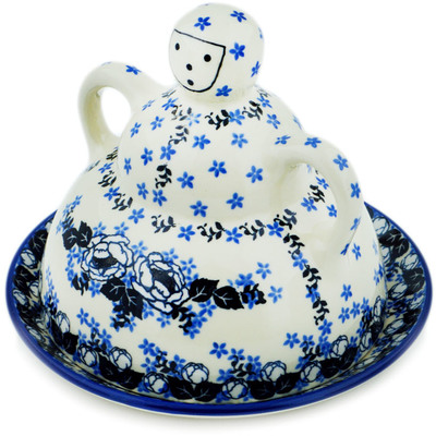 Polish Pottery Cheese Lady 8&quot; Flowers At Dusk