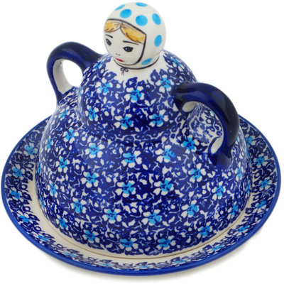 Polish Pottery Cheese Lady 8&quot; Flowers On The Lake