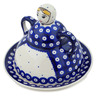 Polish Pottery Cheese Lady 8&quot; Peacock Eyes