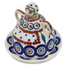 Polish Pottery Cheese Lady 8&quot; Peacock