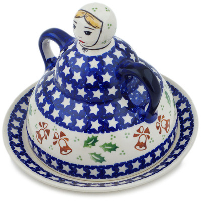 Polish Pottery Cheese Lady 8&quot; Sleigh Bells