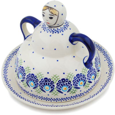 Polish Pottery Cheese Lady 8&quot; Tail Feathers