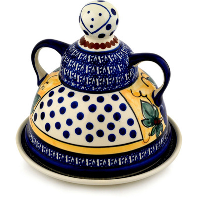 Polish Pottery Cheese Lady 8&quot; Tuscan Grapes