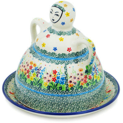 Polish Pottery Cheese Lady 9&quot; Colors Of The Wind UNIKAT