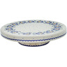 Polish Pottery Chip and Dip and Cake Stand Combo Orange And Blue Flower