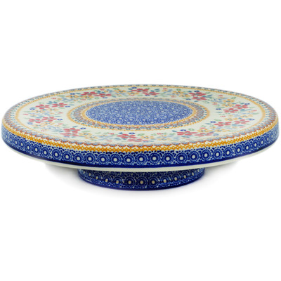 Polish Pottery Chip and Dip and Cake Stand Combo Summer Bouquet UNIKAT