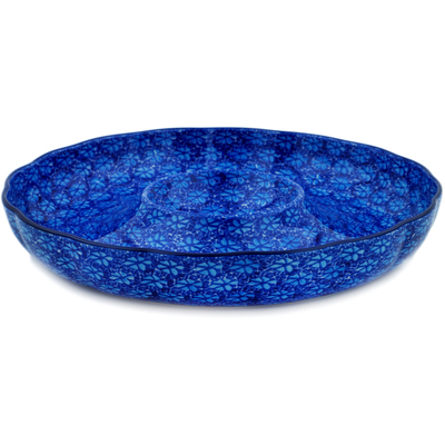 Polish Pottery Chip and Dip Platter 12&quot; Deep Into The Blue Sea