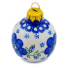 Polish Pottery Christmas Ball Ornament 3&quot; Bloom Queens