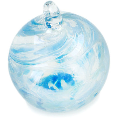 Glass Christmas Ball Ornament 3&quot; Blue Mist