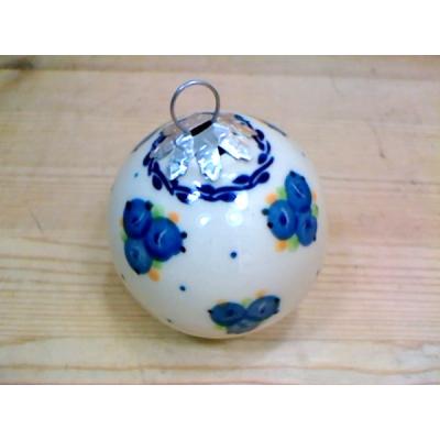 Polish Pottery Christmas Ball Ornament 3&quot; Blueberry Cluster