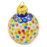 Polish Pottery Christmas Ball Ornament 3&quot; Colorful Polka Dots