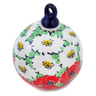 Polish Pottery Christmas Ball Ornament 4&quot; Spring Blossom Harmony UNIKAT