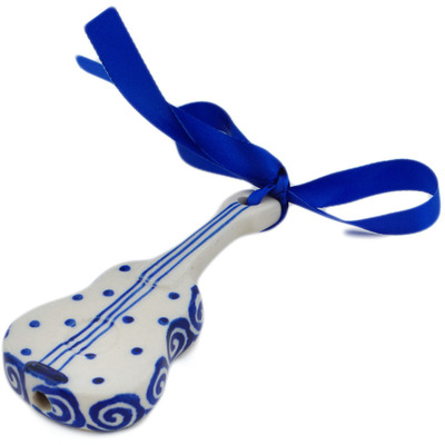Polish Pottery Christmas Ball Ornament 4&quot; Wave Of Flowers