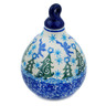 Polish Pottery Christmas Ball Ornament 4&quot; Winter Story