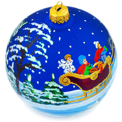 Glass Christmas Ball Ornament 5&quot; Magic Christmas