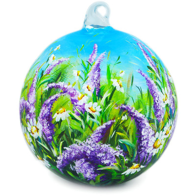 Glass Christmas Ball Ornament 5&quot; Summer Lilac