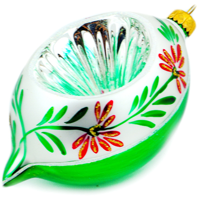 Glass Christmas Ball Ornament 6&quot; Green Spring