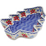 Polish Pottery Christmas Tree Bowl 9&quot; Red Flower Meadow