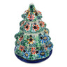 Polish Pottery Christmas Tree Candle Holder 6&quot; Profusion UNIKAT