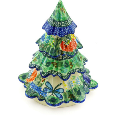 Polish Pottery Christmas Tree Figurine 7&quot; Garden Delight UNIKAT