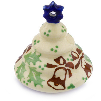 Polish Pottery Christmas Tree Ornament 3&quot; Sleigh Bells