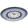Polish Pottery Clock 10&quot; Peacock Forget-me-not