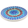 Polish Pottery Coaster 3&quot; Cheerful Poppies