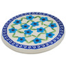 Polish Pottery Coaster 3&quot; Greek Daisies