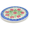 Polish Pottery Coaster 3&quot; Midsummer Bloom