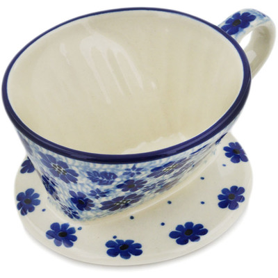 Polish Pottery Coffee Filter 5&quot; Misty Dragonfly