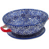 Polish Pottery Colander with Plate 11&quot; Bullseye UNIKAT