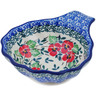 Polish Pottery Condiment Dish 5&quot; Red Pansy