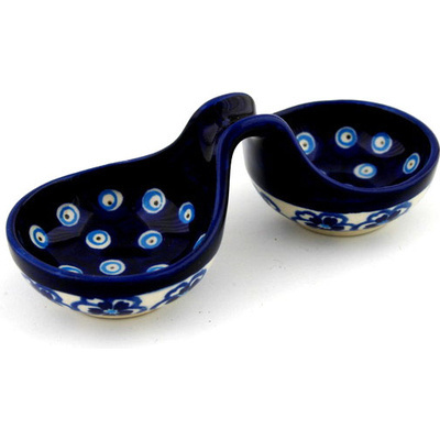 Polish Pottery Condiment Dish 6&quot; Aloha Blue