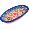 Polish Pottery Condiment Dish 6&quot; Fluctuating Pansy&#039;s