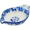 Polish Pottery Condiment Dish 7&quot; Blue Spring Blue