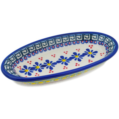 Polish Pottery Condiment Dish 7&quot; Irish Spring