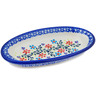 Polish Pottery Condiment Dish 7&quot; Neon Wreath