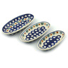 Polish Pottery Condiment set of 3 nesting dishes: 7&frac14;-inch, 6&frac12;-inch, 5&frac34;-inch Mosquito