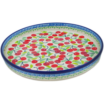 Polish Pottery Cookie Platter 10&quot; Cherry Sweet