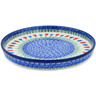 Polish Pottery Cookie Platter 10&quot; Tulip Fever