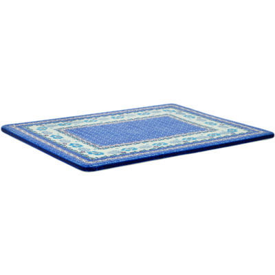 Polish Pottery Cookie Sheet 13&quot; Blooming Blues