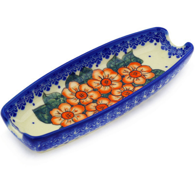 Polish Pottery Corn Tray 9&quot; Bed Of Orange UNIKAT